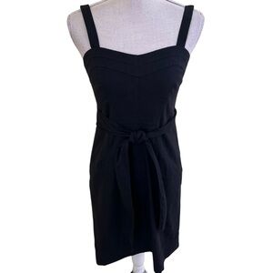theory Black Stretch Linen Aline Sleeveless Aline Sundress P